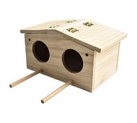 NbgrvB Casetta per uccelli da appendere in legno robusto platano, grazioso | Box per allevamento in stile cabina pappagalli rondini, nido ventilato casa giardino uso esterno, 23 x 129 x 125 cm