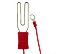 NbgrvB Cavo di messa a terra con occhielli M8, 1 m, rosso e verde per la | Connettore con occhiello M8, cavo isolato da 100 cm, denti in acciaio inox, codifica rossa e verde, sicurezza agricola