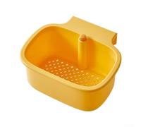 NbgrvB Cestello per lavello da cucina con rilascio one-touch: raccogli alimenti per drenaggio rapido per angoli - bianco, verde, giallo, 19 cm (cestino giallo)