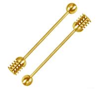 NbgrvB Cucchiaio da miele in acciaio inox 304 per miele, sciroppo, caffè e cocktail, oro, 16 cm