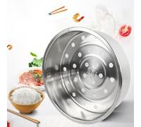 NbgrvB Cuociriso in acciaio inossidabile 304 per cottura a vapore per cuociriso con cestello profondo per compatibilità e wok ispessito (20 cm)
