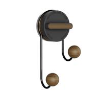 NbgrvB Gancio a ventosa in acciaio inox per carta velina, montaggio a parete senza punzonatura, non necessita di adesivo, facile da installare su superfici lisce, nero