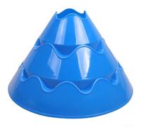 NbgrvB Grandi coni da allenamento per calcio, confezione da 4 marcatori a disco in PE con fori per esercitazioni di calcio, agilità, sport, arancione, rosso, giallo, blu, verde, 25 x 15 cm (blu)