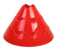 NbgrvB Grandi coni da allenamento per calcio, confezione da 4 marcatori a disco in PE con fori per esercitazioni di calcio, agilità, sport, arancione, rosso, giallo, blu, verde, 25 x 15 cm (rosso)