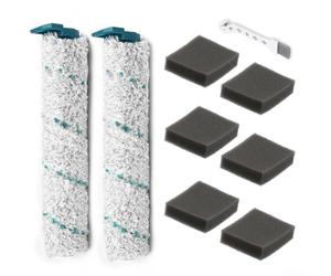 NbgrvB Kit di accessori per aspirapolvere Leifheit a batteria Regulus, per aspirapolvere Aqua PowerVac Wet 2 spazzole a rullo, 6 spugne filtranti, spazzola di pulizia adatta per LH11914, LH11922
