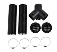 NbgrvB Kit di canalizzazione del riscaldatore diesel per camper camper per Eberspacher, per Webasto, per Propex, tubi in alluminio, giunzione a Y, due prese di ventilazione, quattro morsetti cromati
