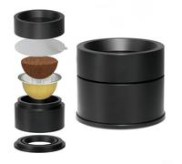 NbgrvB Kit di ricarica riutilizzabile per capsule di caffè con supporto e sigillante per cialde compatibili, nero