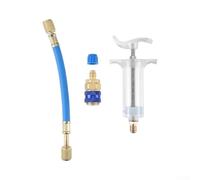 NbgrvB Kit iniettore per rilevamento perdite AC auto 30ml Strumento di riempimento manuale per tintura ad olio 1/4 adattatore SAE per HVAC per riparazione di servizio