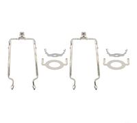 NbgrvB Kit per paralume, regolabile, 17-25 cm, in metallo cromato, con base a vite E26 e supporto per sella, set di 2 staffe per lampada da tavolo e da scrivania, colore oro e argento (argento)