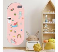 NbgrvB Lavagna magnetica da parete, decalcomania 157x394 in, in PET rosa | con gesso e panno per la decorazione della stanza dei bambini educativa per l'arte e per prendere appunti