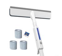 NbgrvB Lavavetri professionale a doppia faccia con asta telescopica, cuscinetti in microfibra per finestre alte per interni ed esterni, estensione di 1,45 m per vetri, specchi, schermi doccia