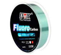 NbgrvB Lenza da pesca in fluorocarbonio per acqua dolce e salata, invisibile, subacquea con resistenza all'abrasione, 100 m, per tutti gli usi, colore: bianco e verde (8-0,50 mm-15,6 kg)