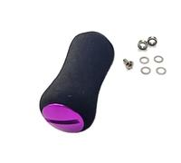 NbgrvB Manopole nere per mulinello da pesca in EVA per albero Daiwa da 27 mm, compatibili con Shimano, 40 x 19 mm, include vite e guarnizione del cuscinetto viola