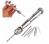 NbgrvB Morsa a perno per trapano a mano con 10 punte elicoidali, capacità 0,3-4,2 mm, alluminio da 120 mm, per mini trapano a spinta manuale
