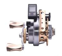 NbgrvB Mulinello da pesca per baitcasting, con display digitale, rapporto di trasmissione 3,6:1, contatore elettronico, ricaricabile per il livello automatico del vento, corpo interamente in metallo