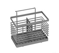 NbgrvB Organizer da parete per forchette, cucchiai, bacchette, da cucina, supporto per utensili, in metallo, con ventilazione per struttura (grigio)