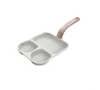 NbgrvB Padella antiaderente 3 in 1 per omelette per colazione | Lega di alluminio pressofuso, leggera ma robusta, dimensioni 41 x 19 cm, finitura bianca, resiste alla deformazione del