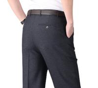 NbgrvB Pantaloni di affari dello spandex del poliestere per gli uomini Slim | Tessuto sottile traspirante, taglio gamba dritta, vestibilità comoda, adatto per lavoro estivo, abbigliamento da ufficio