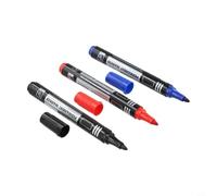 NbgrvB Pennarelli a punta fine, 3 pezzi, inchiostro permanente, a prova di sbavature, per etichettatura, disegni, scarabocchi su foto, cellofan tessuto, nero, rosso, blu (colori misti)