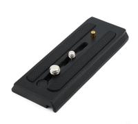 NbgrvB Piastra scorrevole a sgancio rapido in lega di alluminio compatibile con Manfrotto 503HDV MH055M0 - per treppiedi con viti per fotocamera da 1/4-20 e 3/8, nero