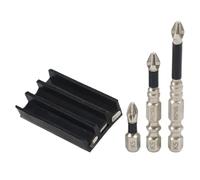 NbgrvB Porta punte, driver e trapani, silicone magnetico con anima in metallo, adatto a punte per cacciavite da 25 mm/50 mm/65 mm, nero argento