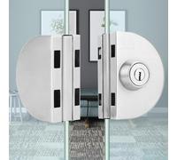 NbgrvB Serratura per porta in vetro in acciaio inox con doppio bullone per porte scorrevoli o basculanti senza telaio da 8-12 mm, senza punzonatura, include 3 chiavi