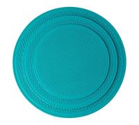 NbgrvB Set di 3 sottopentola in silicone, antiscivolo, resistenti al calore, impermeabili, per piatti caldi, protezione per piano di lavoro della cucina, colori: blu, grigio, nero, verde