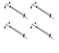 NbgrvB Set di 4 luci a LED HO per scala con lampioni in metallo modello ferroviario per strade e stazioni layout per OO per scala (A)