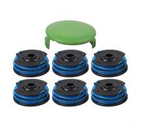 NbgrvB Set di bobine di ricambio per decespugliatore, 8,2 m, 1,65 mm, in nylon, con tappo per bobina, per Greenworks 29242 29082 3410468 per modelli 21212 21272, 6 bobine + 1 tappo