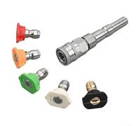 NbgrvB Set di connettori adattatori per idropulitrice ad alta pressione in acciaio inox da 1/4 di pollice con 5 ugelli a connessione rapida per Nilfisk per modelli KEW, migliora il flusso d'acqua per