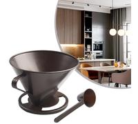 NbgrvB Set di filtri a cono per caffè con 4 fori per fondo piatto, per preparare 1-2 porzioni, include cucchiaino da caffè, casa, ufficio, viaggi, campeggio