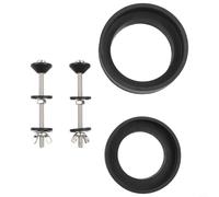 NbgrvB Set di montaggio per sedile WC con bulloni in acciaio inox, guarnizioni in gomma e dadi ad alette per un collegamento sicuro della cisterna, per la maggior parte dei servizi igienici standard