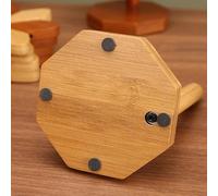 NbgrvB Set di tovagliette e sottobicchieri, in legno, resistenti al calore, per tavolo da pranzo, motivo albero, tappetino isolante per piatti caldi, 23 x 15,5 cm, giallo