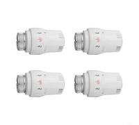 NbgrvB Set di valvole termostatiche per radiatore con filettatura M30 x 1,5, testa regolabile per il controllo della temperatura, struttura in lega e plastica, ad alta efficienza energetica, bianco