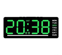 NbgrvB Sveglia digitale moderna a LED con visualizzazione della data e della temperatura, 5 livelli di luminosità, per comodino e scrivania, timer compatto per scrivania rossa (verde)