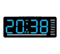 NbgrvB Sveglia digitale moderna a LED con visualizzazione della data e della temperatura, 5 livelli di luminosità, per comodino e scrivania, timer compatto per scrivania (blu)