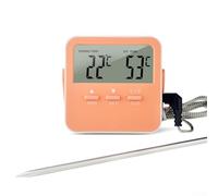 NbgrvB Termometro digitale LCD da interni con allarme di temperatura alta/bassa, ampio intervallo da -50 °C a 70 °C, supporto magnetico o da tavolo, nero/verde/viola/arancione