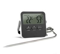 NbgrvB Termometro digitale LCD da interni con allarme di temperatura alta/bassa, ampio intervallo da -50 °C a 70 °C, supporto magnetico o da tavolo, nero/verde/viola/arancione