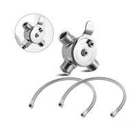 NbgrvB Valvola di miscelazione manuale termostatica per acqua calda e fredda, rubinetto in ottone con filettatura da 3/8" e 1/2", per lavello da cucina e bagno dal design compatto (3/8)