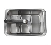 NbgrvB Vassoio per cubetti di ghiaccio rimovibile in acciaio inox con 6 fessure con leva per rimozione del ghiaccio senza sforzo e congelamento più veloce, perfetto per uso domestico e commerciale