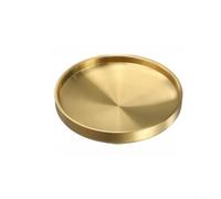 NbgrvB Vassoio rotondo a doppio strato in acciaio inox dorato, elegante e versatile, per frutta, dessert e tè pomeridiano, 17/19/21/23 cm