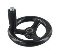 NbgrvB Volantino industriale da 160 mm a 3 razze per regolazione | Struttura in plastica resistente, design a 3 razze, dimensioni 125 mm, impugnatura girevole, ideale per il controllo di