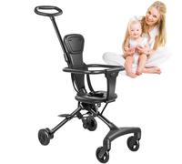 Nbhuiakl Passeggino pieghevole da viaggio, portatile girevole a 360 gradi, reversibile, comodo, leggero, sicuro, per bambini, con cintura di sicurezza per parchi, jogging, passeggiate, picnic