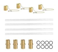 Nbhuiakl Tiki, a torcia, da giardino, il set di torce da esterno include 4 stoppini a torcia, una copertura in rame e un supporto per in ottone, 4 pezzi, vedi descrizione, Vedi