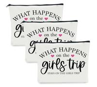 NBIAN Regalo da viaggio per ragazze, borsa per il trucco da viaggio, regalo per il fine settimana, regalo di laurea, per lei regalo di viaggio, regalo di viaggio, 3 PCS Girls Trip 3, 10 x 6 inches