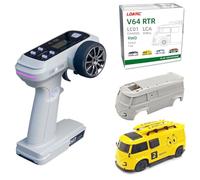 NBJIALIN Mini auto RC LDARC in scala 1:64-2,4 GHz Ideale per auto sportive da corsa, modello di auto telecomandata con luci RGB. Dotata di carrozzeria intercambiabile fai da te. (Giallo)