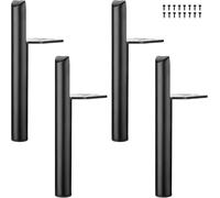 NBKJDSXL 4 gambe mobili in metallo, gambe nere per mobili fai da te, gambe del tavolo, gambe dell'armadio, per divano, mobile TV e mobili (18 cm)