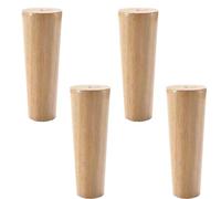 NBKJDSXL 4 gambe per mobili in legno, gambe di ricambio coniche in legno massello per divani, piedini per armadi, armadi in legno massello naturale, piedini con piastra di montaggio, viti, tappetini