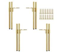 NBKJDSXL 4 pezzi piedini per mobili in metallo oro, piedini per armadi, piedini per cassettiere,per tavolino, mobile TV, base letto, con viti + base muta antiscivolo (Golden,18cm)
