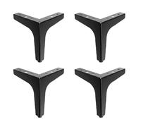 NBKJDSXL 4 piedini per mobili in metallo, portata fino a 800 kg, piedini per mobili per TV, armadi, cassetti, comodini, con viti, colore nero (15 cm), 4 pezzi